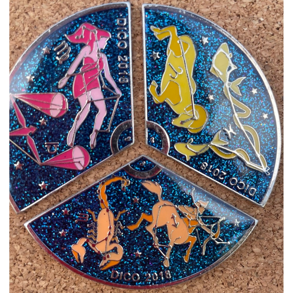 2018 DICO Zodiac Circles Pin Set 6 Pins Destination Imagination Global Finals - Picture 3 of 3